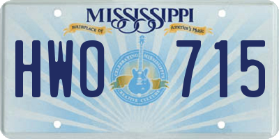 MS license plate HWO715