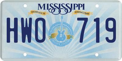 MS license plate HWO719