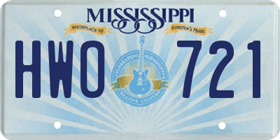 MS license plate HWO721