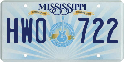 MS license plate HWO722