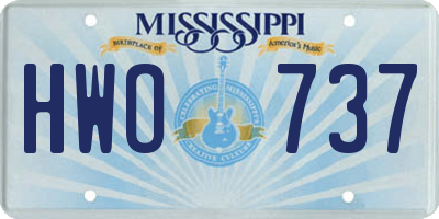 MS license plate HWO737