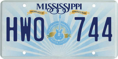 MS license plate HWO744