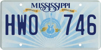 MS license plate HWO746
