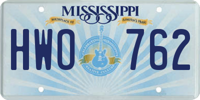 MS license plate HWO762