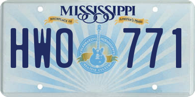 MS license plate HWO771
