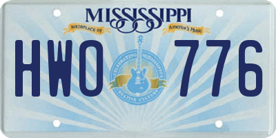 MS license plate HWO776