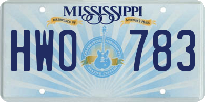 MS license plate HWO783