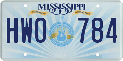 MS license plate HWO784
