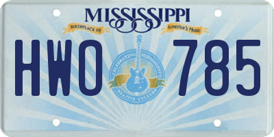 MS license plate HWO785