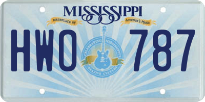 MS license plate HWO787
