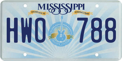 MS license plate HWO788