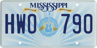 MS license plate HWO790