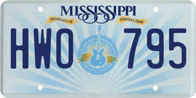MS license plate HWO795
