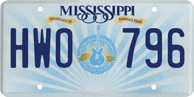 MS license plate HWO796