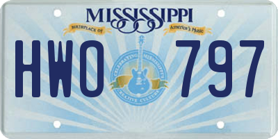 MS license plate HWO797