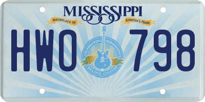 MS license plate HWO798