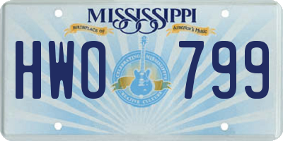 MS license plate HWO799