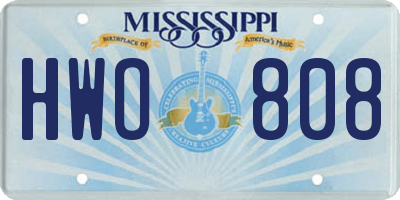 MS license plate HWO808