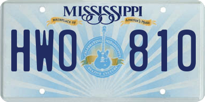MS license plate HWO810