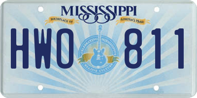 MS license plate HWO811