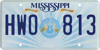 MS license plate HWO813