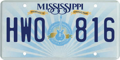 MS license plate HWO816