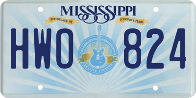 MS license plate HWO824