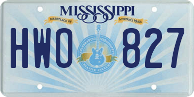 MS license plate HWO827