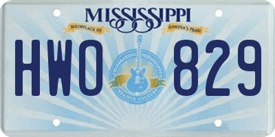 MS license plate HWO829