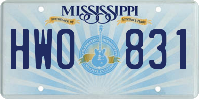 MS license plate HWO831
