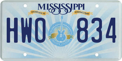 MS license plate HWO834