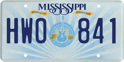 MS license plate HWO841
