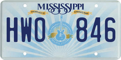 MS license plate HWO846