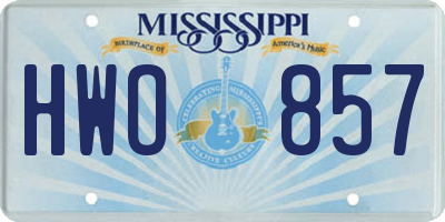 MS license plate HWO857