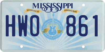 MS license plate HWO861