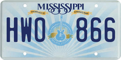 MS license plate HWO866