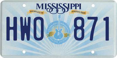 MS license plate HWO871