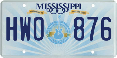 MS license plate HWO876