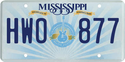 MS license plate HWO877