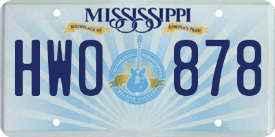 MS license plate HWO878
