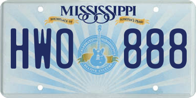MS license plate HWO888