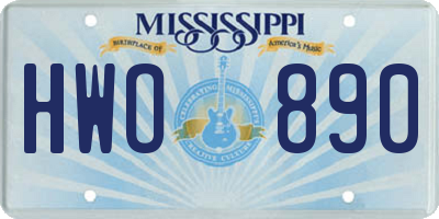 MS license plate HWO890