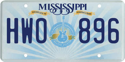 MS license plate HWO896