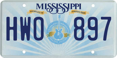 MS license plate HWO897
