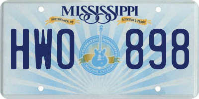 MS license plate HWO898