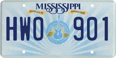 MS license plate HWO901