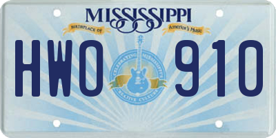 MS license plate HWO910