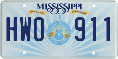 MS license plate HWO911