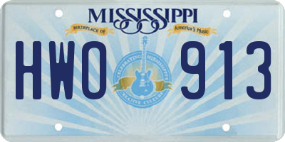 MS license plate HWO913