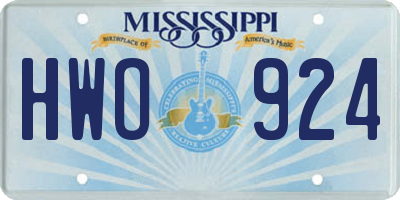 MS license plate HWO924